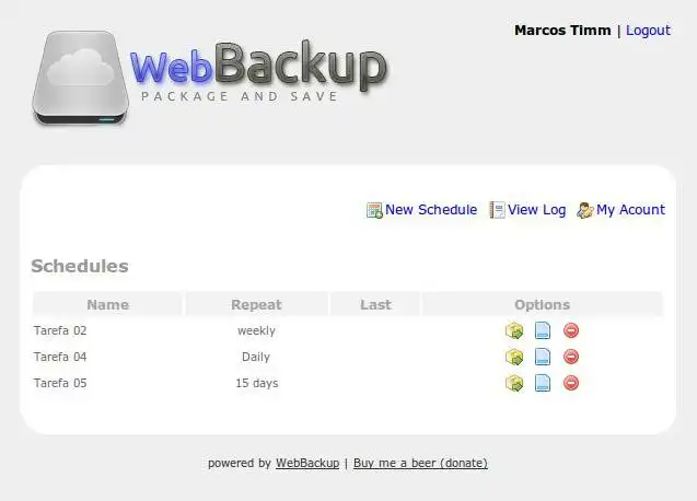 Download web tool or web app WebBackup
