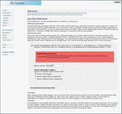 Download web tool or web app Web based bibliography management system to run in Windows online over Linux online