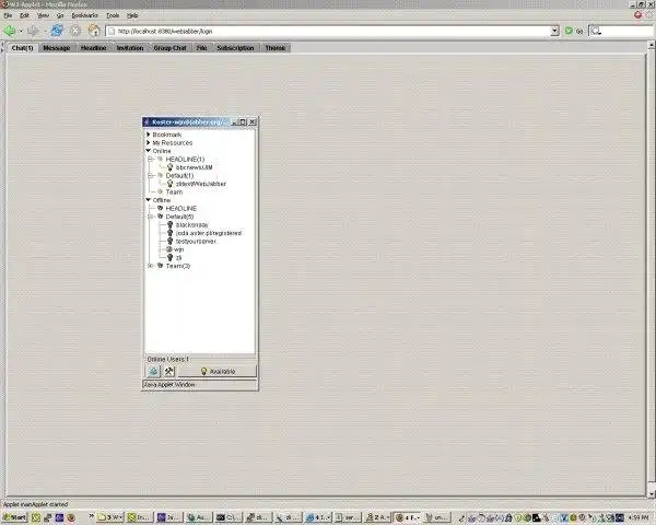 Download web tool or web app Web Based Jabber Client in Java