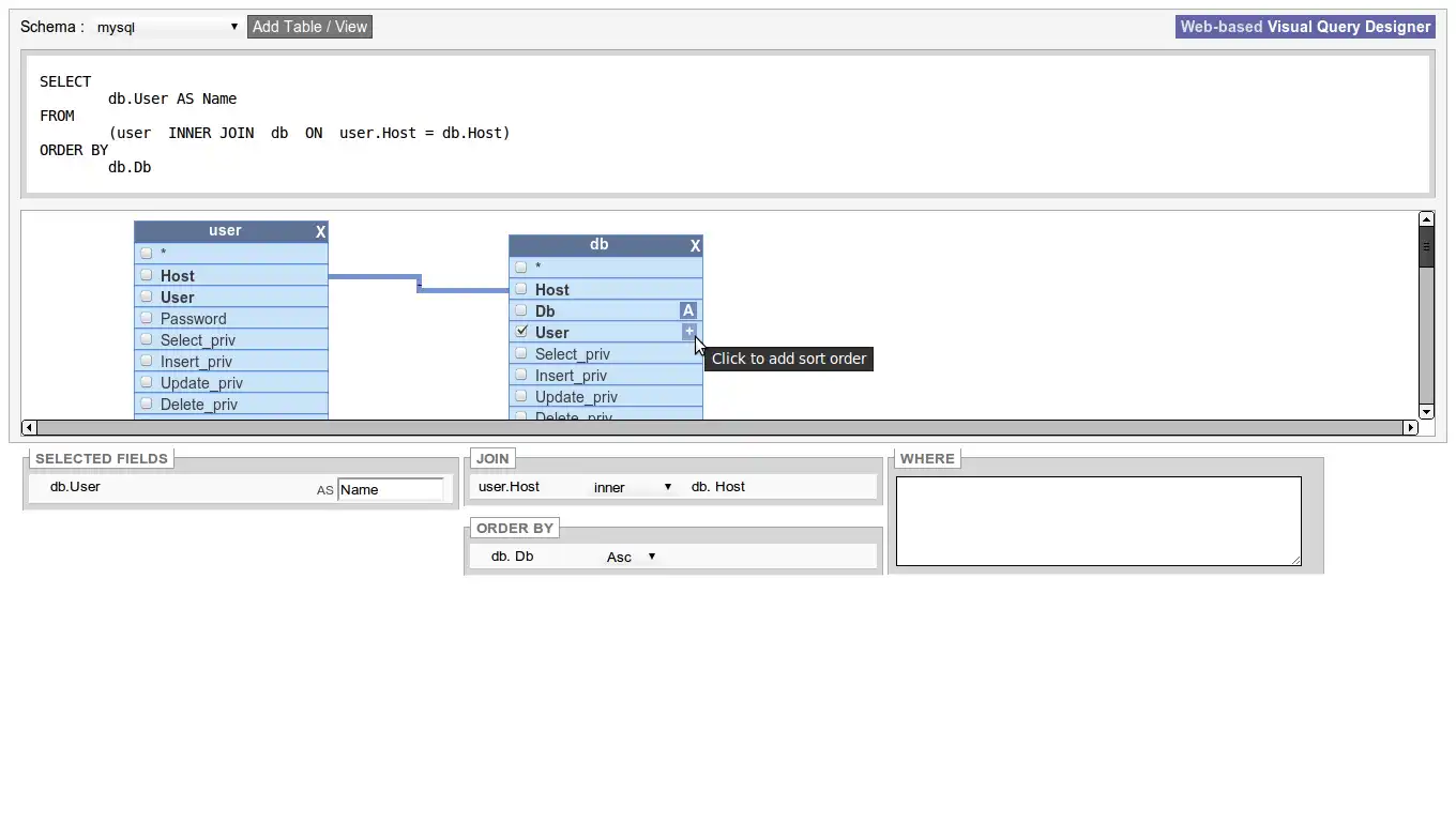 Download web tool or web app Web-based Visual Query Designer