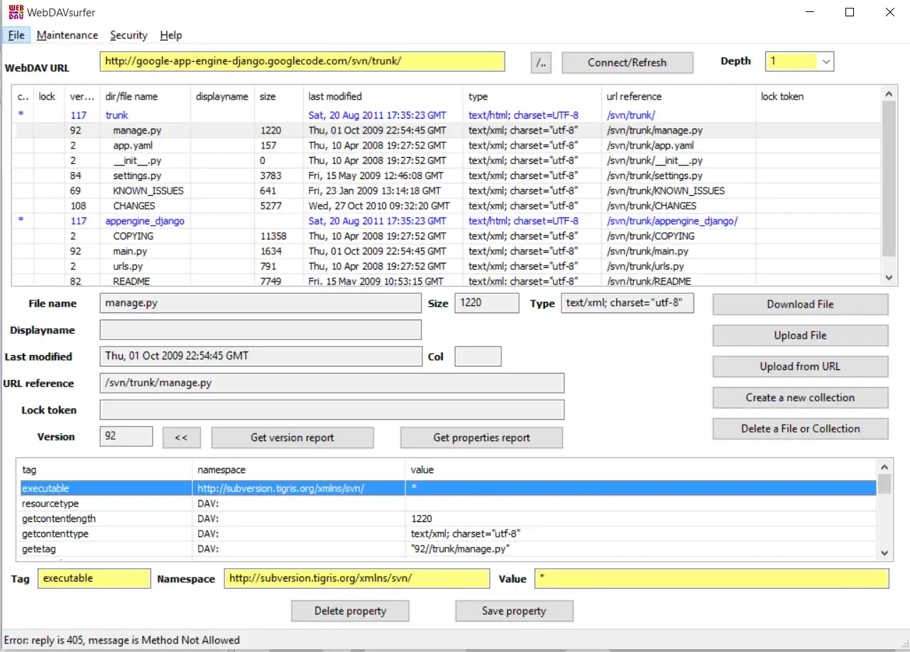 הורד את כלי האינטרנט או אפליקציית האינטרנט WebDAVSurfer