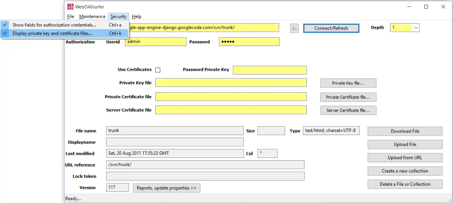 Mag-download ng web tool o web app na WebDAVSurfer