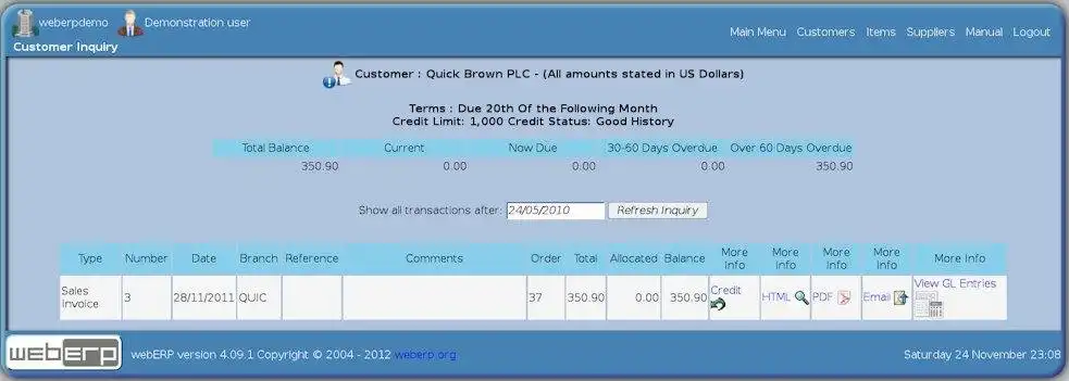 Mag-download ng web tool o web app webERP Accounting Business Management