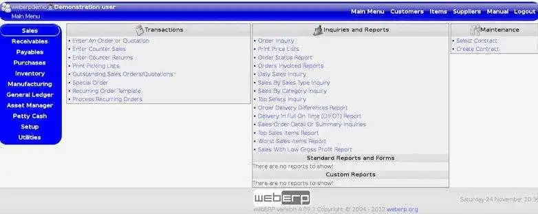 הורד כלי אינטרנט או אפליקציית אינטרנט webERP הנהלת חשבונות ניהול עסקים