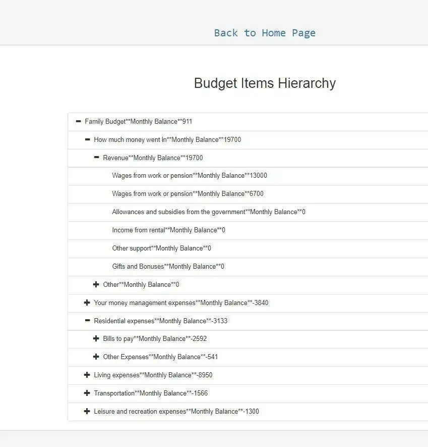 Download web tool or web app WEB Family Budget Planner