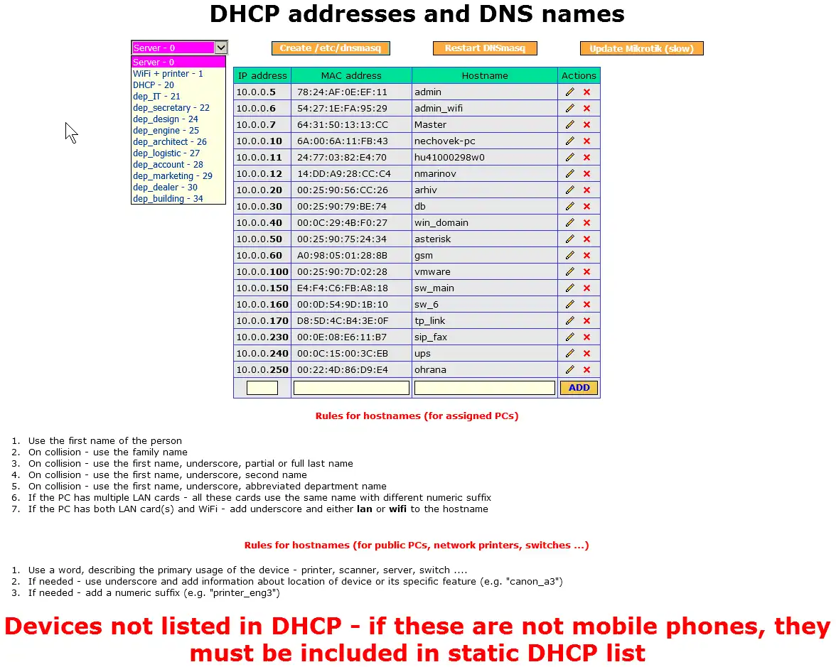 Download webtool of webapp Webinterface voor DNSmasq / Mikrotik