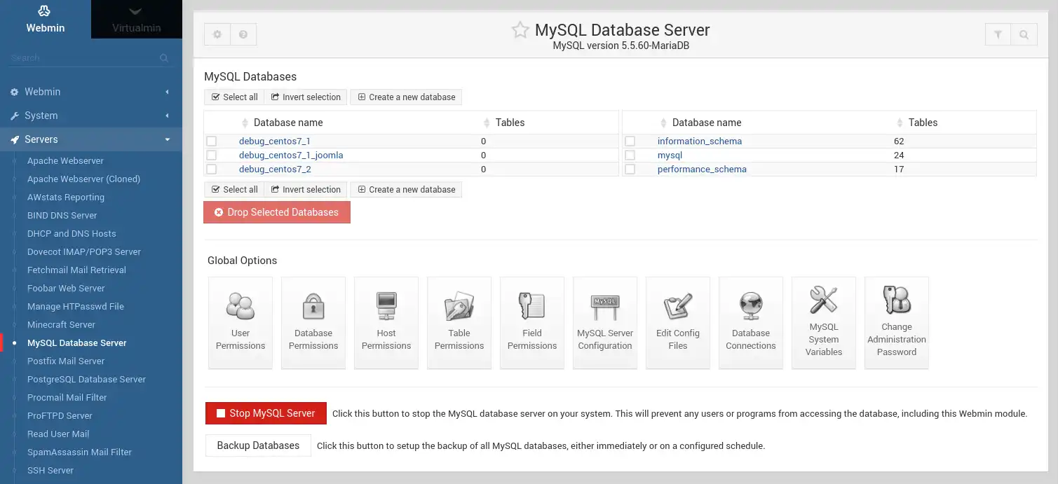 Descargue la herramienta web o la aplicación web Webmin