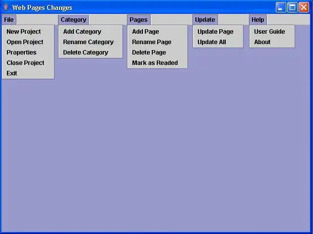 Descargue la herramienta web o la aplicación web WebPagesChanges para ejecutar en Linux en línea