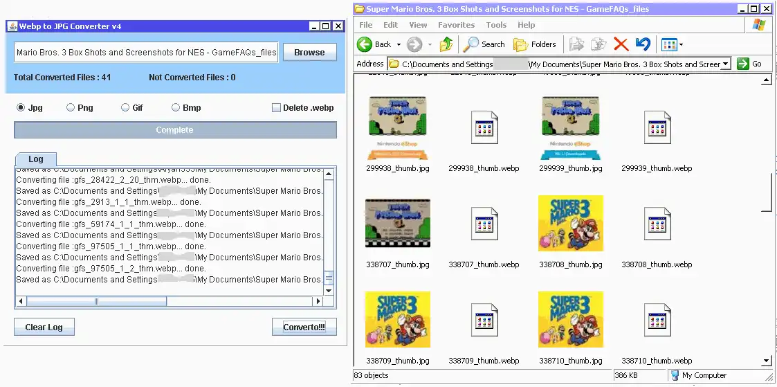 ดาวน์โหลดเครื่องมือเว็บหรือเว็บแอป Webp Bulk Image Converter