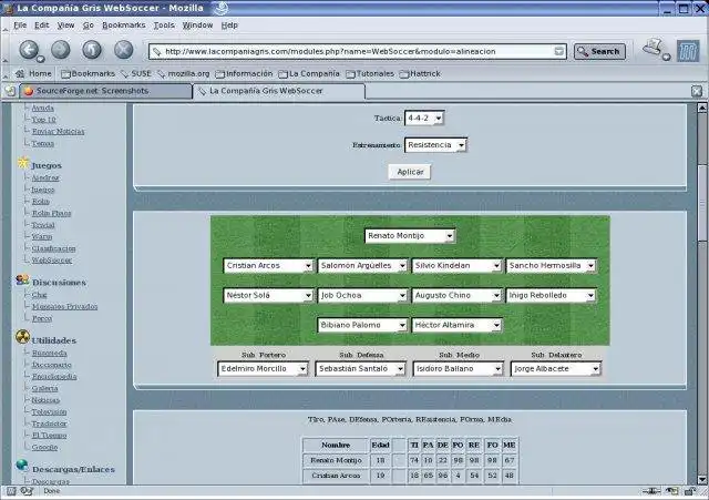 Descargue la herramienta web o la aplicación web WebSoccer para ejecutar en Linux en línea