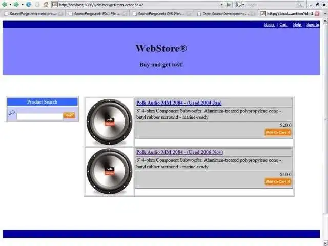 Загрузите веб-инструмент или веб-приложение Интернет-магазин