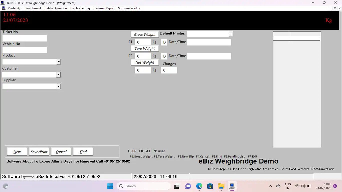 Download web tool or web app weighbridge software