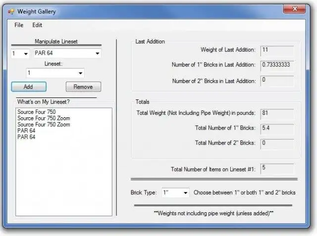 Download web tool or web app Weight Gallery