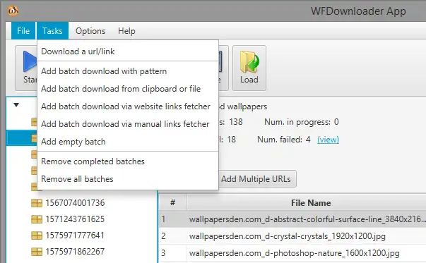 قم بتنزيل أداة الويب أو تطبيق الويب WFDownloader