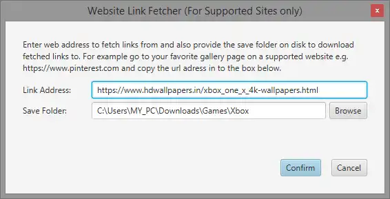 वेब टूल या वेब ऐप WFDownloader ऐप डाउनलोड करें