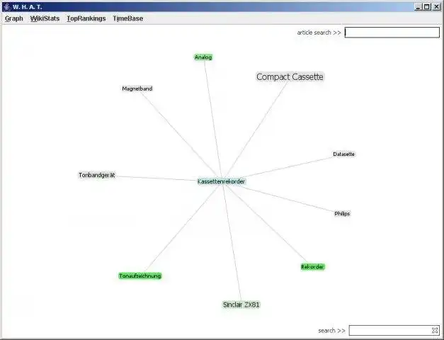 Baixe a ferramenta da web ou o aplicativo da web O QUE: Ferramenta de análise híbrida da Wikipedia