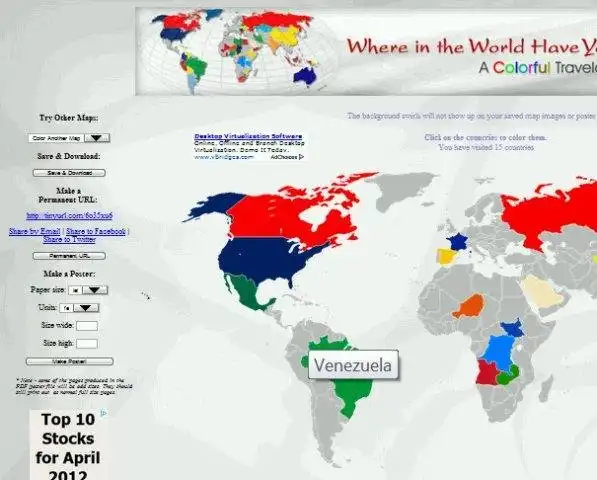 Download web tool or web app Where In the World Have You Been?