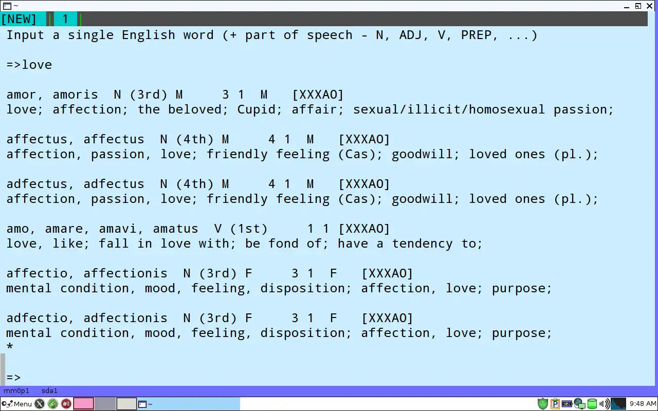 Web ツールまたは Web アプリをダウンロード Whitakers Words Latin Dictionary