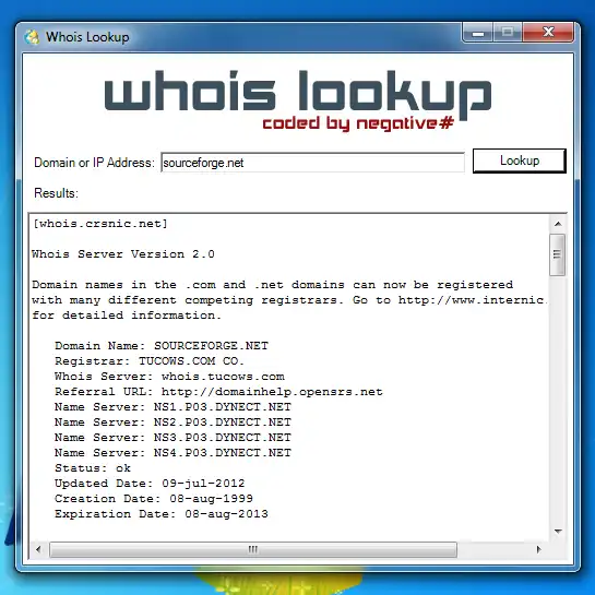 Unduh alat web atau aplikasi web Pencarian WHOIS