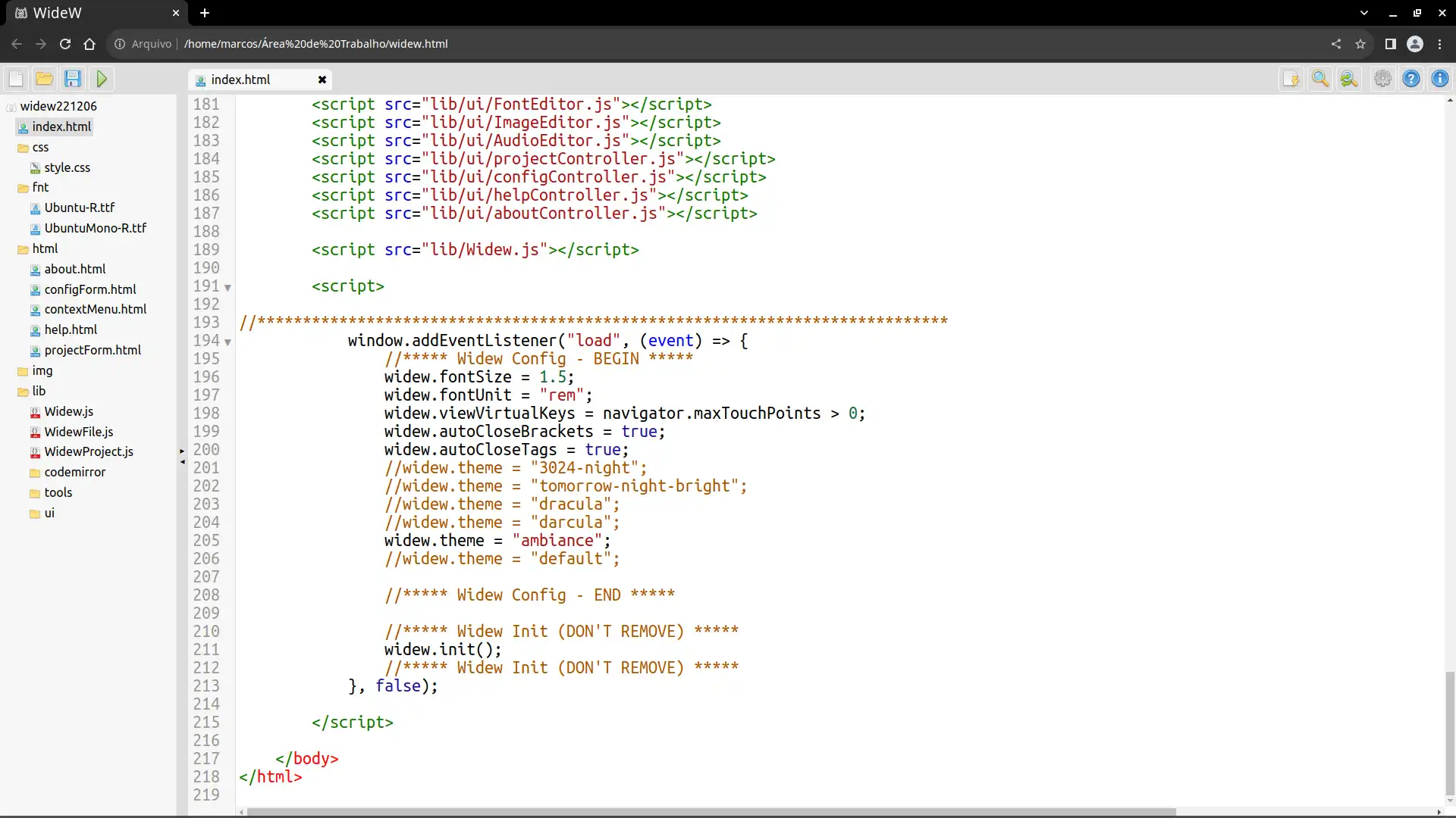 Download web tool or web app WideW - WebIDEWeb