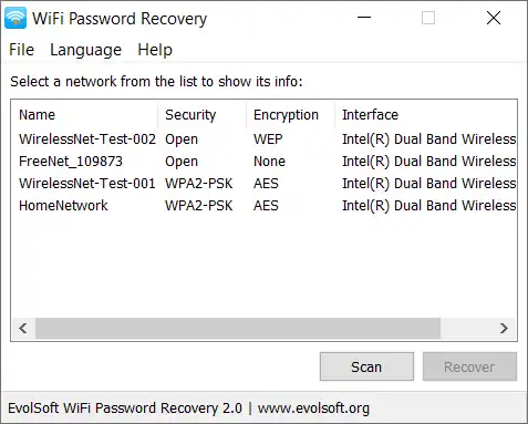 Unduh alat web atau aplikasi web WiFi Password Recovery