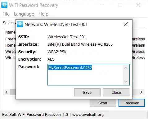 Unduh alat web atau aplikasi web WiFi Password Recovery