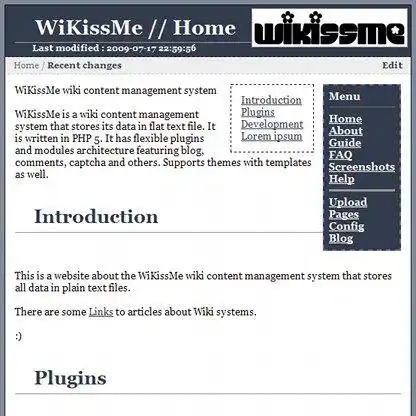 Download web tool or web app WiKissMe wiki content management system