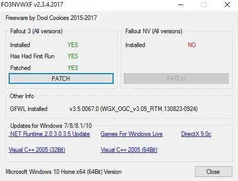 Download web tool or web app Win10 Fallout 3 Fallout New Vegas Fix