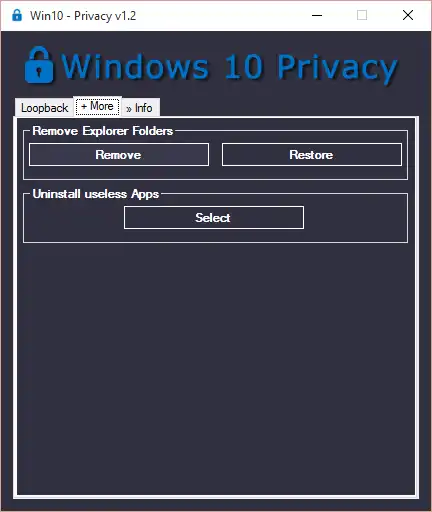 Download web tool or web app Win10 Privacy