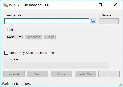 Scarica lo strumento Web o l'app Web Win32 Disk Imager