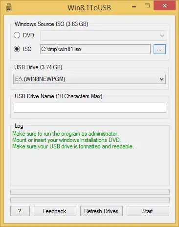 Download web tool or web app Win8.1ToUSB