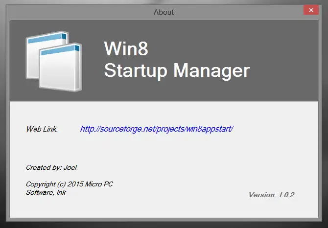 Muat turun alat web atau aplikasi web Win8 Startup Manager