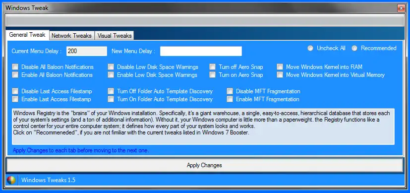 Mag-download ng web tool o web app na Windows 7 Booster