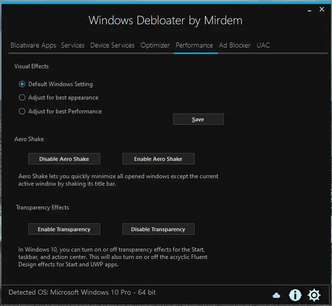Laden Sie das Webtool oder die Web-App Windows Debloater herunter