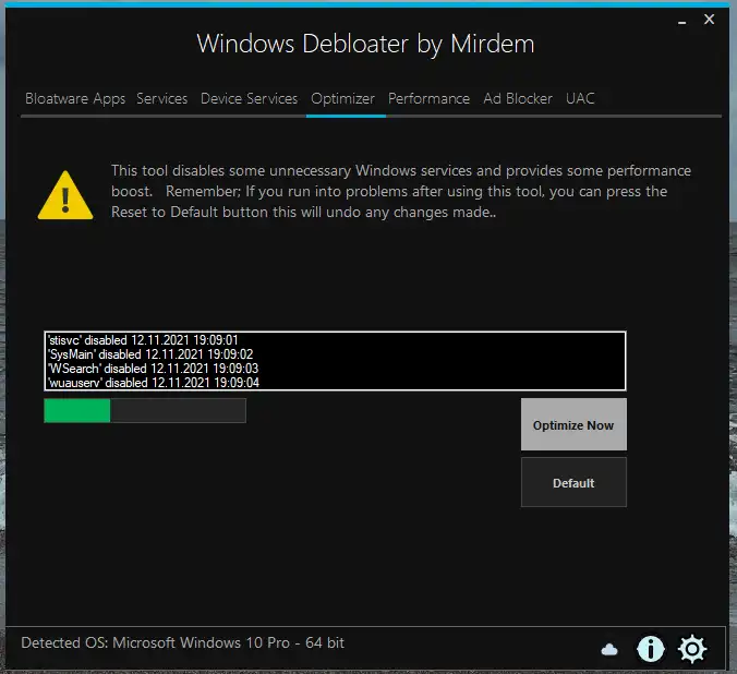 Download web tool or web app Windows Debloater