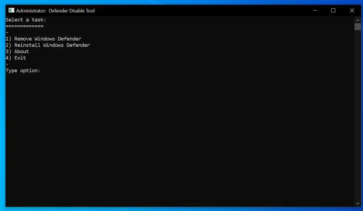 Download web tool or web app Windows Defender Disabler