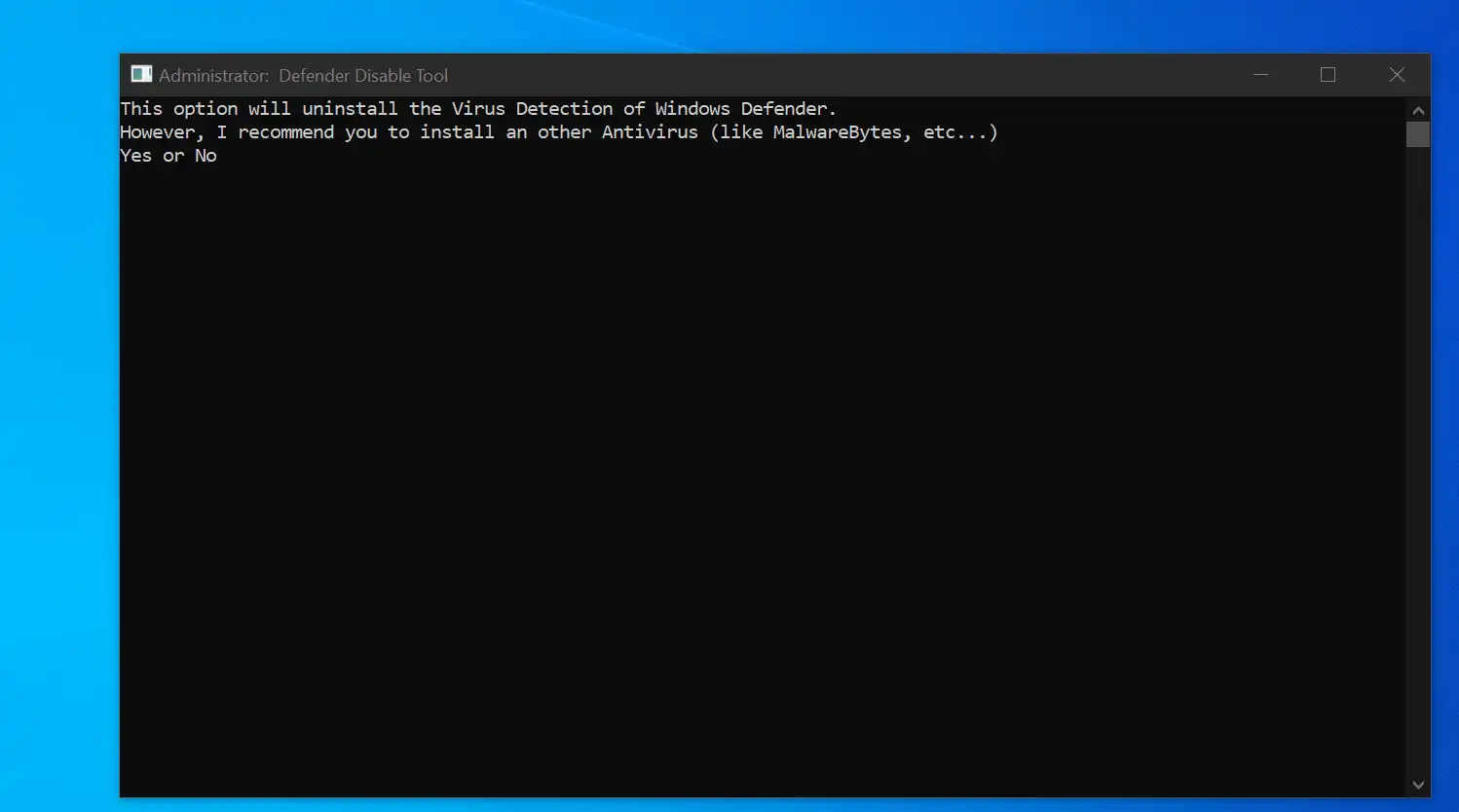 Download web tool or web app Windows Defender Disabler