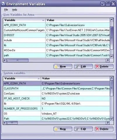 Descargue la herramienta web o la aplicación web Administrador de variables de entorno de Windows