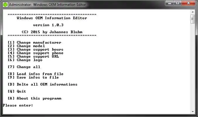 Download web tool or web app Windows OEM Information Editor