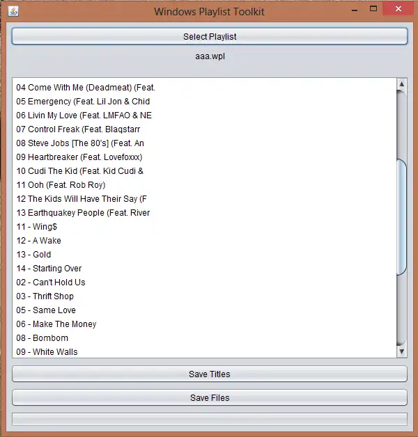 Download web tool or web app Windows Playlist Toolkit