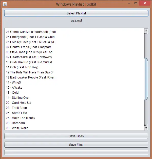 Download webtool of webapp Windows Playlist Toolkit