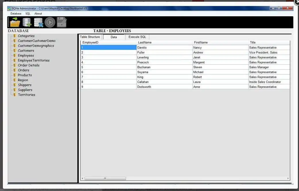 Download web tool or web app Windows SQlite