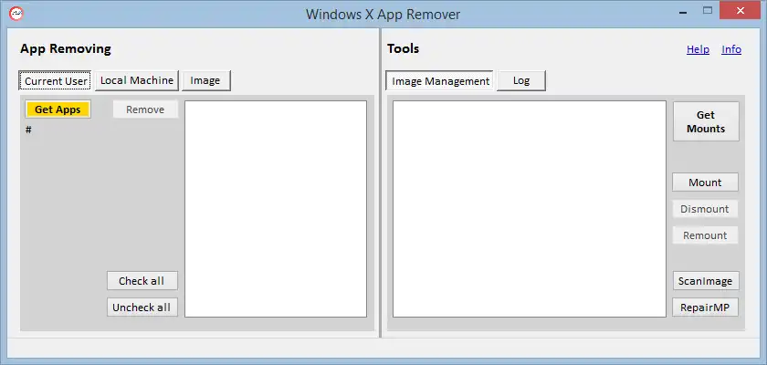 Laden Sie das Webtool oder die Web-App Windows X App Remover herunter