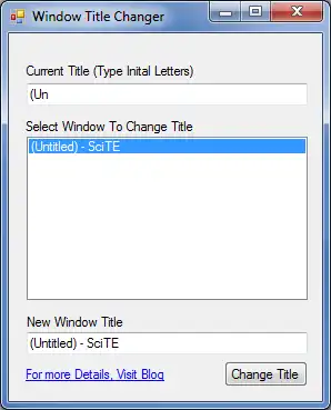 Download web tool or web app Window Title Changer by Yogee
