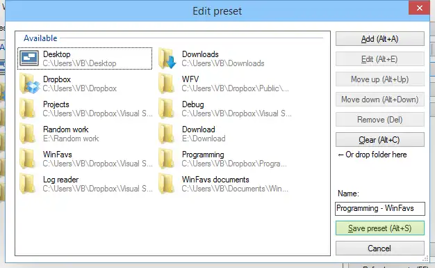 Download web tool or web app WinFavs