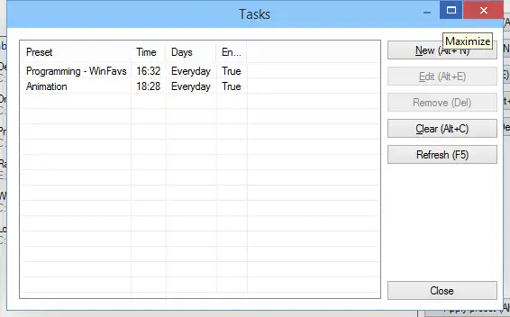 Download web tool or web app WinFavs