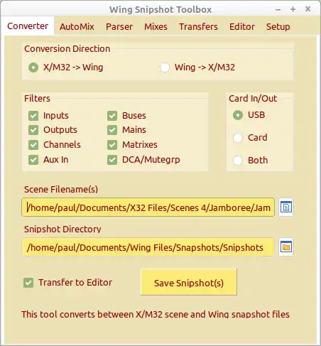 Загрузите веб-инструмент или веб-приложение Wing Snipshot Toolbox
