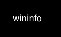 Запустите wininfo в бесплатном хостинг-провайдере OnWorks через Ubuntu Online, Fedora Online, онлайн-эмулятор Windows или онлайн-эмулятор MAC OS