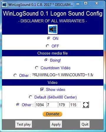 Download web tool or web app WinLogSound