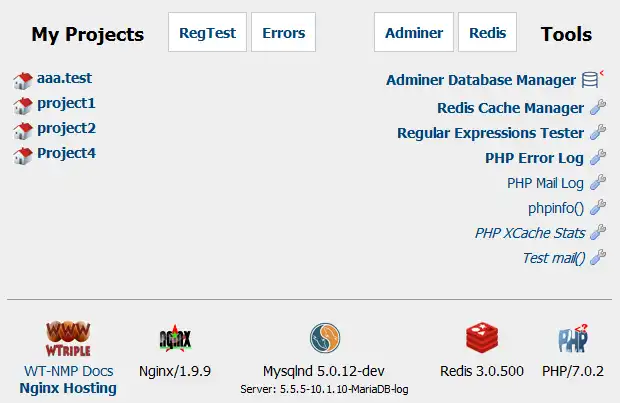 Download web tool or web app WinNMP - Windows Nginx MySql Php 8 stack